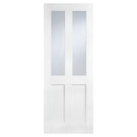 LPD London 2 Light Clear Glazed Primed Solid Internal Door - 2040 x 726 x 40mm - White