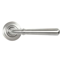 From The Anvil Satin Stainless Steel Door Handles on Round Art Deco Rose - Newbury Range