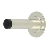 Burlington by Frelan Plain Projection Door Stop on Stepped Rose - 76mm Projection - Polished Nickel
