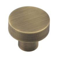 Hoxton by Frelan Thaxted Lines Round Cabinet Knob - 30mm Diameter - Antique Brass