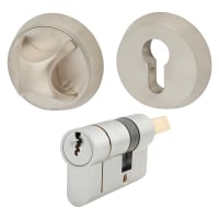 Eclipse Anti-Ligature Bowling Ball Turn & Anti-Barricade Euro Cylinder Kit - 54mm Thick Doors