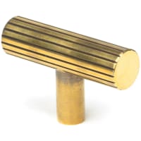 From The Anvil Judd Lines 14mm T-Bar Cabinet Knob - 50 x 32mm - Aged Brass