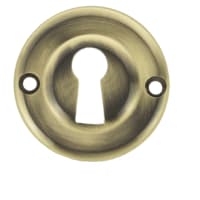 Atlantic Old English Escutcheon - 42mm Diameter - Keyhole - Antique Brass - Pair
