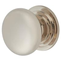 Alexander & Wilks Waltz Round Cabinet Knob on Stepped Rose - 32mm Diameter - Polished Nickel