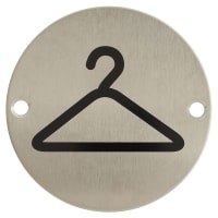 Altro Cloak/Coat Room Door Sign - 75mm Diameter - Satin Stainless Steel