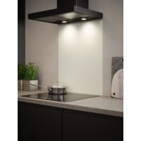 Self Adhesive Glass Kitchen Splashback - 750 x 600mm - Matt White