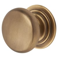 Alexander & Wilks Waltz Round Cabinet Knob on Stepped Rose - 32mm Diameter - Antique Brass