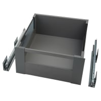 Blum MERIVOBOX BLUMOTION E Height Soft Close Drawer - Smoked Glass & Fronts - (H) 192 x (D) 450 x (W) 402mm - Grey