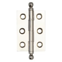 Hoxton by Frelan Solid Drawn Finial Butt Cabinet Hinge - 50 x 35 x 2.2mm - Polished Nickel - Pair