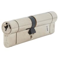 TSS TS007 1 Star 6 Pin 100mm Euro Double Cylinder - 45 + 55mm - Polished Chrome - Keyed To Differ