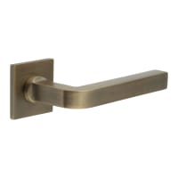 CRES by Frelan Antique Brass Fixed Dead Door Handles on Square Rose - CR-104 Range