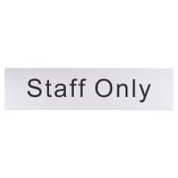 Altro Staff Only Door Sign - 200 x 50mm - Brushed Silver Plastic