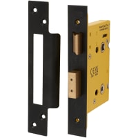 Altro Architectural Bolt Through Bathroom Lock - 78mm Case - 57mm Backset - Square - Matt Black