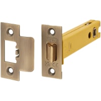 Altro Heavy Duty Bolt Through Tubular Latch - 128mm Case - 107mm Backset - Square - Antique Brass