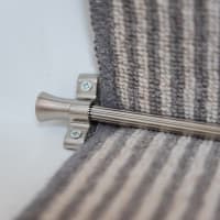 Altro Lines Stair Rod with Fluted Finials - 900mm Length - Polished Nickel