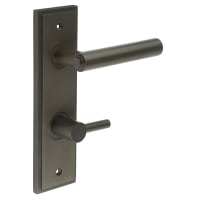 Burlington by Frelan Dark Bronze Fire Rated DIN Bathroom Door Handles - Richmond - Inner 3 - 200 x 55mm