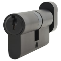 Altro 6 Pin 70mm Euro Thumbturn Cylinder - 35mm Turn + 35mm - Matt Black - Keyed To Differ