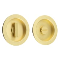 Burlington by Frelan Round Flush Privacy Handle Set - 75mm Diameter - Satin Brass