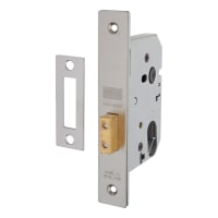 UNION Oval 2141 Deadlock - 65mm Case - 44.5mm Backset - Satin Stainless Steel