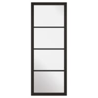 LPD Soho 4 Light Clear Glazed Pre-Finished Solid Internal Door - 1981 x 610 x 35mm - Black