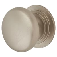 Alexander & Wilks Waltz Round Cabinet Knob on Stepped Rose - 38mm Diameter - Satin Nickel