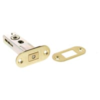 Atlantic Fire-Rated Bolt Through Tubular Bathroom Deadbolt - 78mm Case - 57mm Backset - Radius - Sat Brass