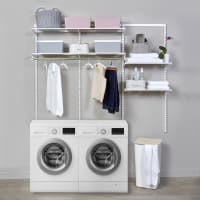 elfa Wardrobe & Storage Starter Kit - 3 Bay, 6 Ventilated Wire Shelf - 1855 x 1532 x 320mm - White