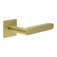 CRES by Frelan Satin Brass Sprung Fire Rated Door Handles on Square Rose - CR-101 Range