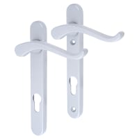 Fab & Fix Premium Satin Silver uPVC Scroll Multipoint Door Handles - 92mm c/c - LH - Windsor Range
