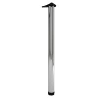 Rothley Round Adjustable Worktop Support Breakfast Bar Table Leg - 60 x 1100-1125mm - Polished Chrome