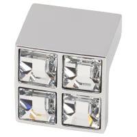 Rimini Crystal Cabinet Finger Pull Handle - 16mm Centres - Polished Chrome