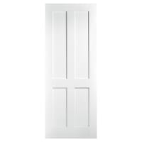 LPD London 4 Panel Primed Solid Internal Door - 2040 x 626 x 40mm - White