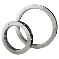 North 4 Designs Single Glazed Round Vision Panel - 428mm Diameter - FD30 - Satin Stainless Steel