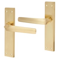 Altro Satin Brass Latch Door Handles - Norley Range - 200 x 42mm