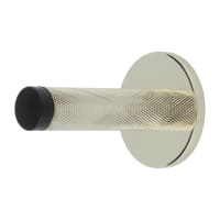 Burlington by Frelan Knurled Projection Door Stop on Plain Rose - 76mm Projection - Polished Nickel