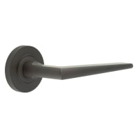 Burlington by Frelan Dark Bronze Fire Rated Door Handles on Round Knurled Rose - Mayfair Range