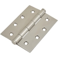 Pressed Butt Door Hinge - 102 x 76 x 2mm - Polished Stainless Steel - Pair