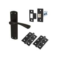 Touchpoint Matt Black Latch Door Handles Pack - Monza Range