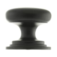Atlantic Old English Lincoln Victorian Round Cabinet Knob - 38mm Diameter - Matt Black