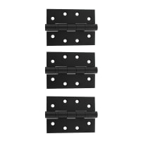 Atlantic Twin Ball Bearing Grade 13 Butt Fire Door Hinge - 102 x 75 x 3mm - Matt Black - Pack of 3