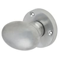 Touchpoint Satin Chrome Victorian Oval Mortice Door Knob - 61mm Rose Diameter