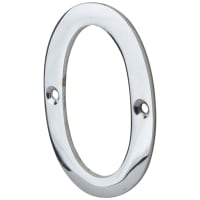 76mm Screw Fix Door Numeral - 0 - Polished Chrome