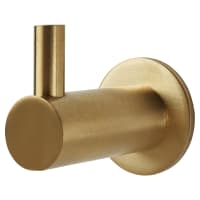 Solid Brass Single Coat Hook - 43mm - Polished Brass, IronmongeryDirect