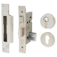 Eurospec BS3621 Easi-T Euro Profile Sashlock & Double Cylinder - 66mm Case - 44mm Backset - Satin Stainless