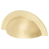 Brushed Satin Brass Monmouth Round Kitchen Cabinet Cup Drawer Pull