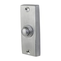 Altro Satin Chrome Rectangular Plain Edge Period Bell Push - 76 x 25mm
