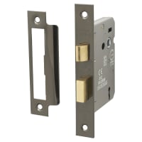 Altro Bolt Through 3 Lever Sashlock - 75mm Case - 57mm Backset - Square - Black Nickel