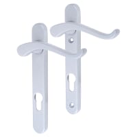 Fab & Fix Premium Satin Silver uPVC Scroll Multipoint Door Handles - 92mm c/c - RH - Windsor Range
