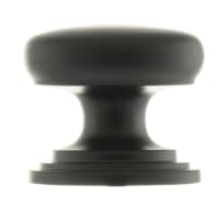 Atlantic Old English Lincoln Victorian Round Cabinet Knob - 32mm Diameter - Matt Black