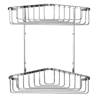 Croydex Wirework Large Corner Shower Basket - Two Tier - 305 x 275 x 165mm - Mild Steel